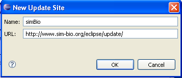 Figure 1-3-1 eclipse plugin update site for simBio